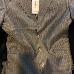 Men's Gray Pinstripe Three-Button Sport Coat